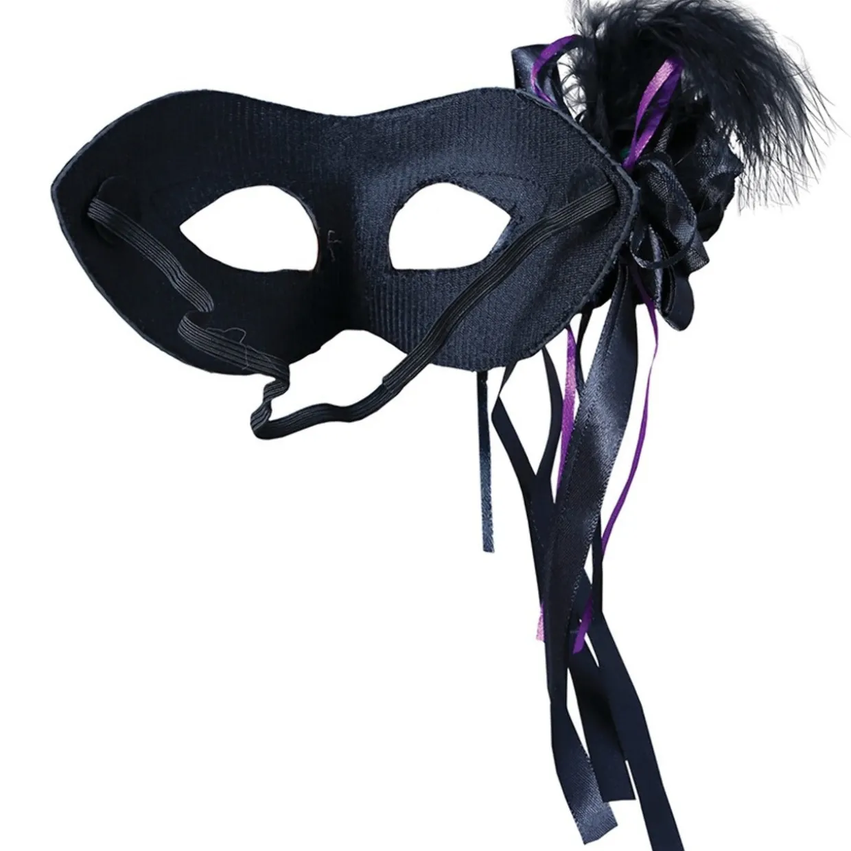 Antifaz Negro con Pluma