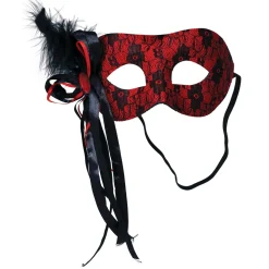 Antifaz Rojo con Pluma