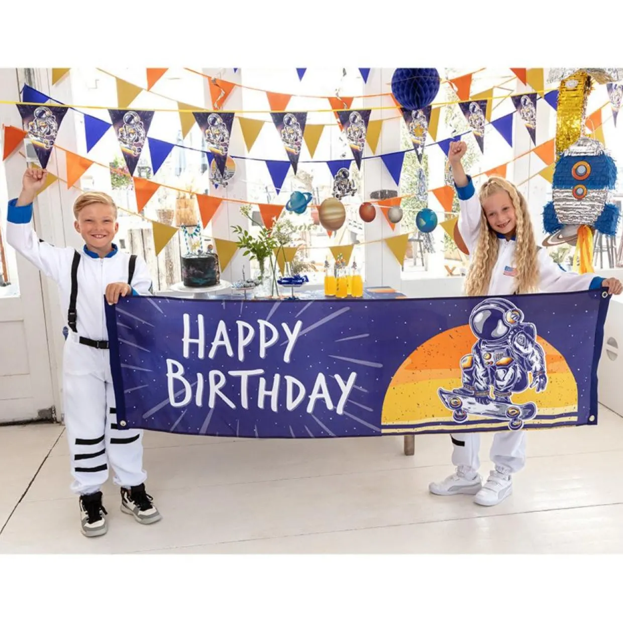Bandera Astronauta de Cumpleaños