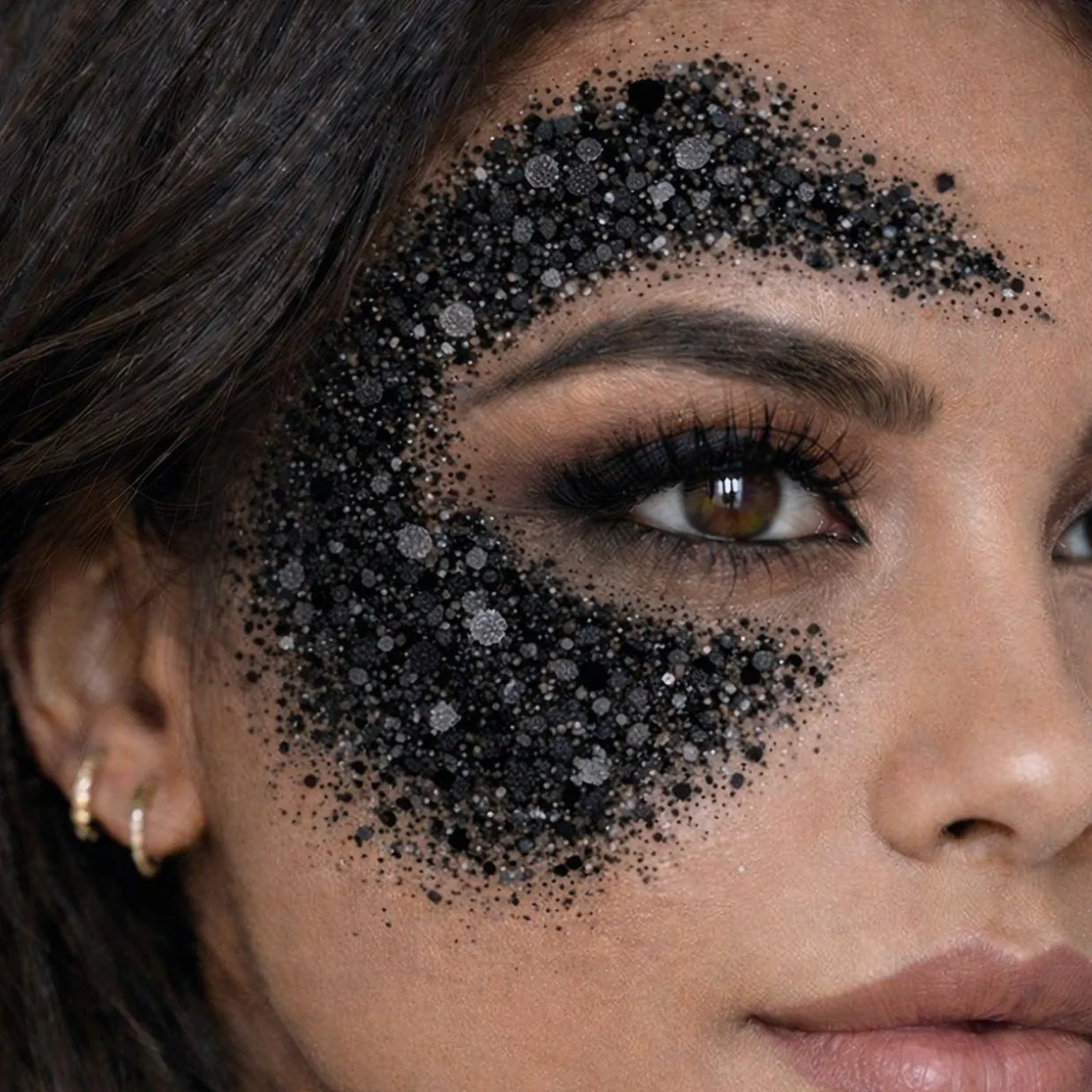 Barra de Maquillaje Glitter Purpurina Negro