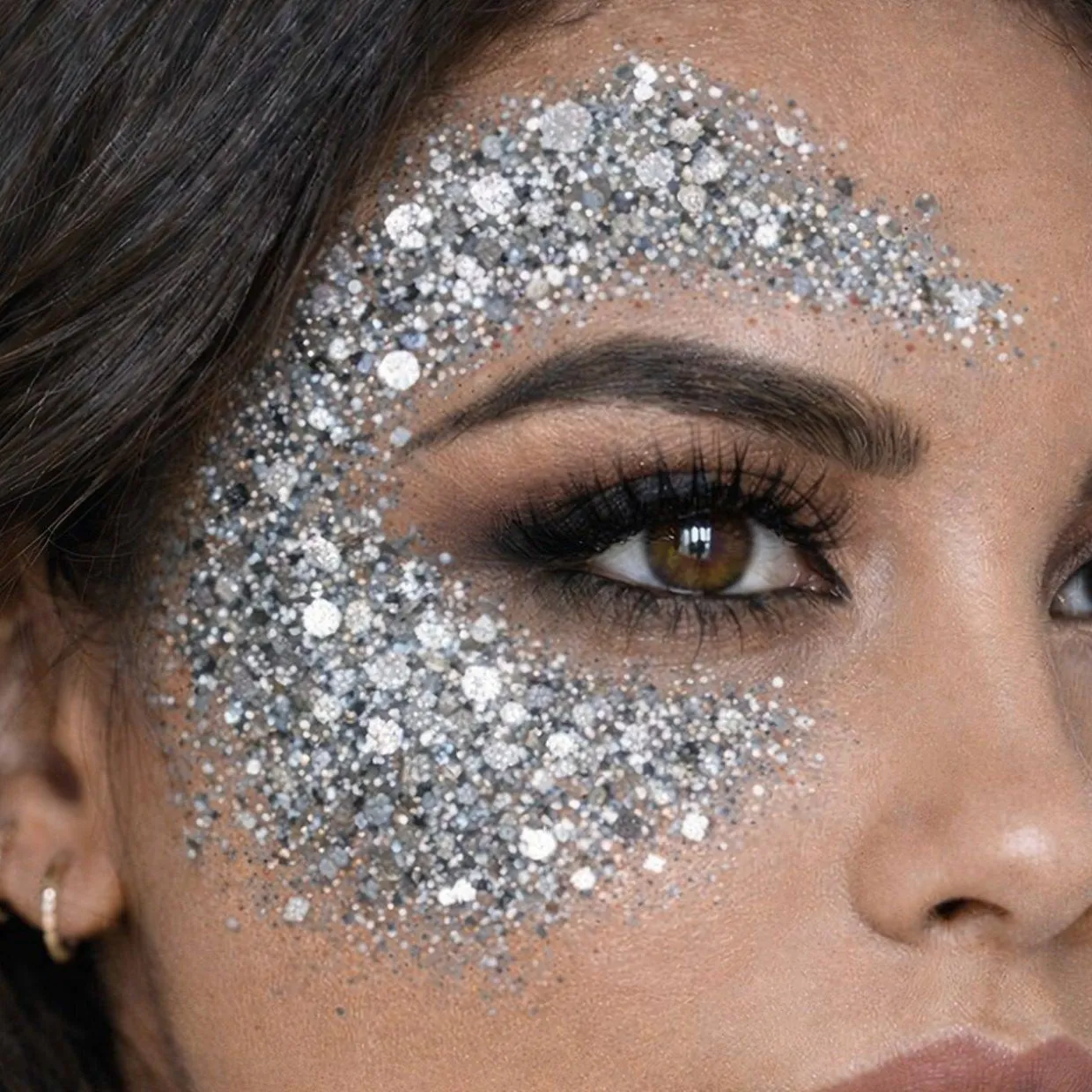 Barra de Maquillaje Glitter Purpurina Plata