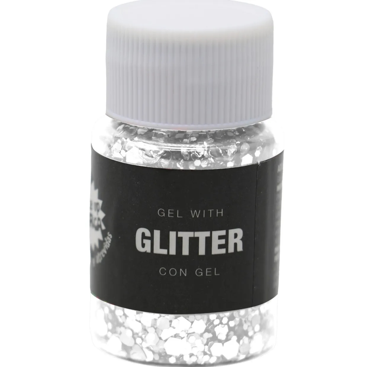 Bote de Glitter en Gel Blanco