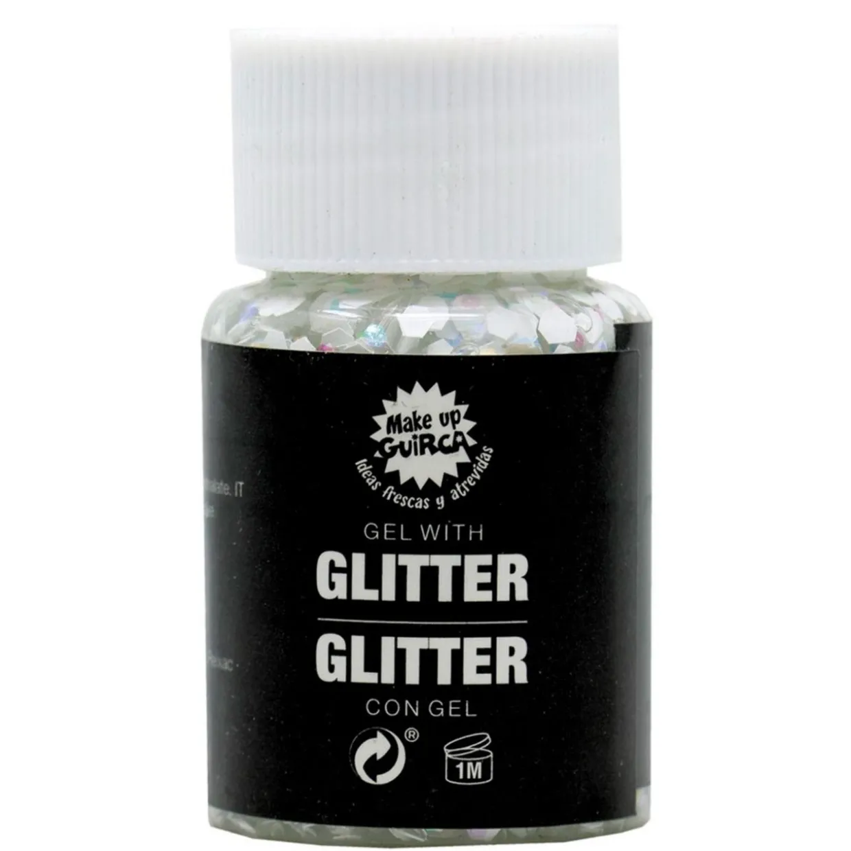 Bote de Glitter en Gel Blanco
