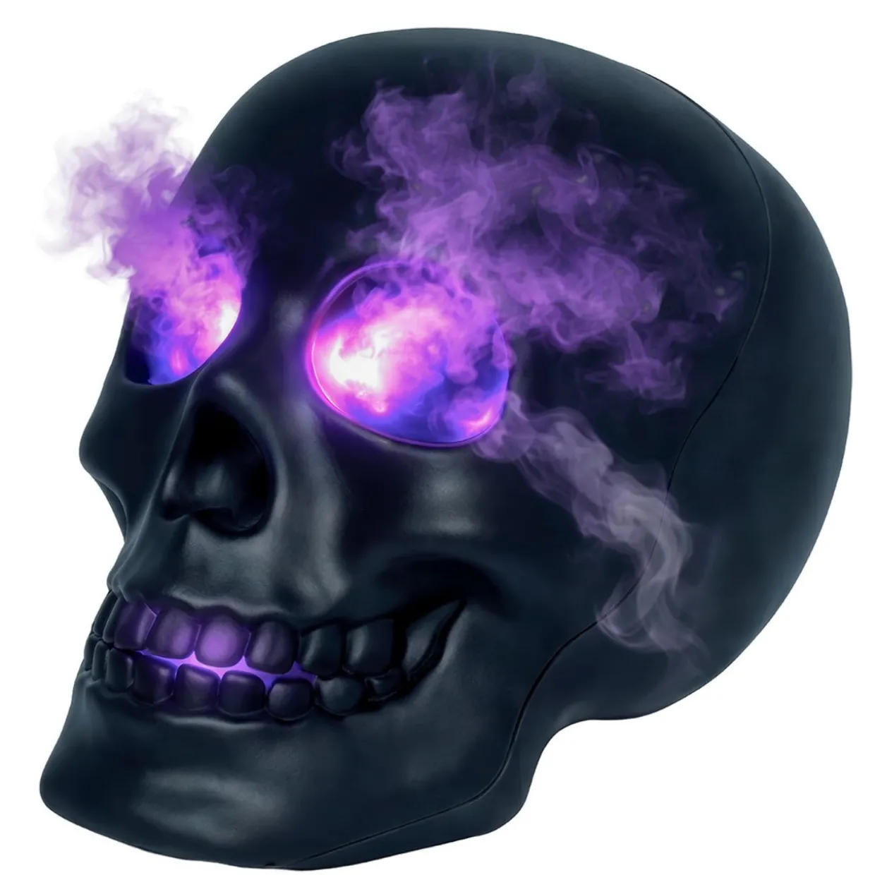 Calavera Negra Luminosa con Humo