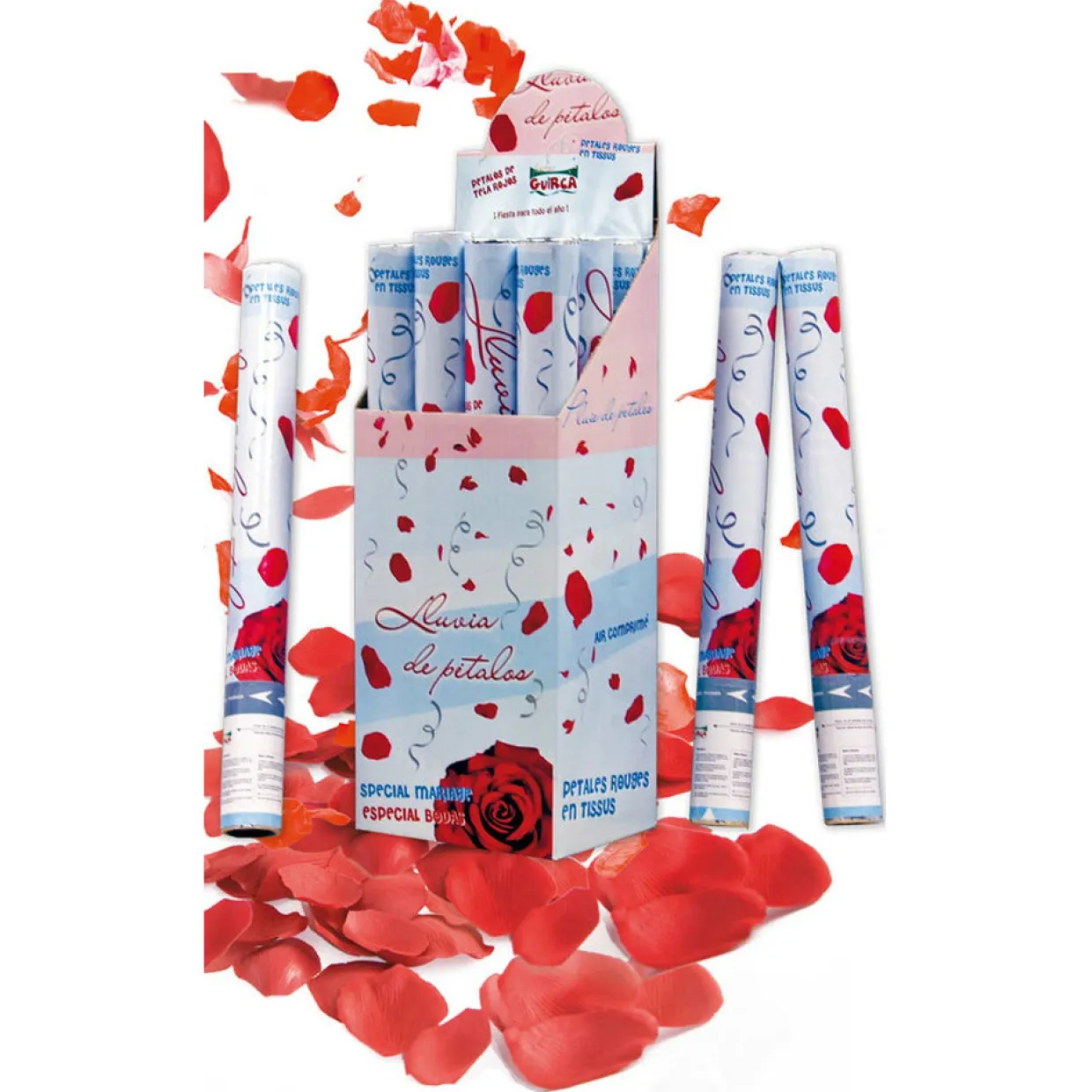 Cañón Confeti Pétalos Rojos para bodas