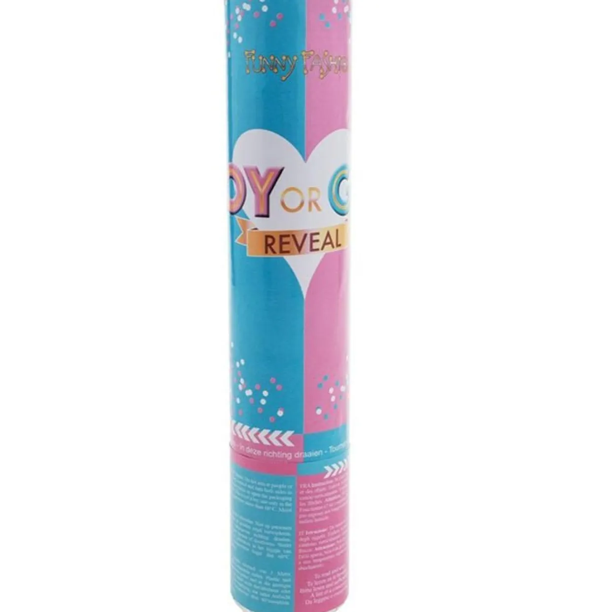 Cañón Confeti Revelación Sexo Bebé Rosa 20cm