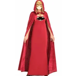 Capa Burdeos Capucha Terciopelo