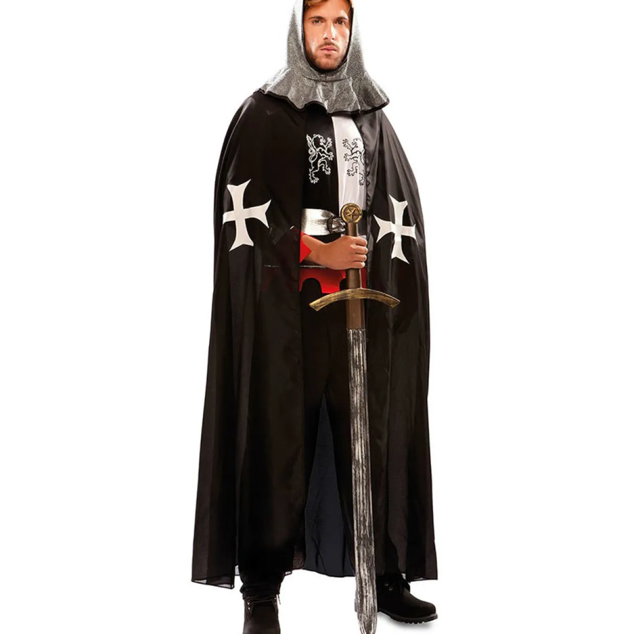 Capa de Caballero Medieval Negra