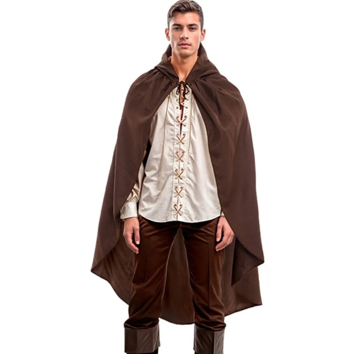 Capa Medieval Marrón con Capucha