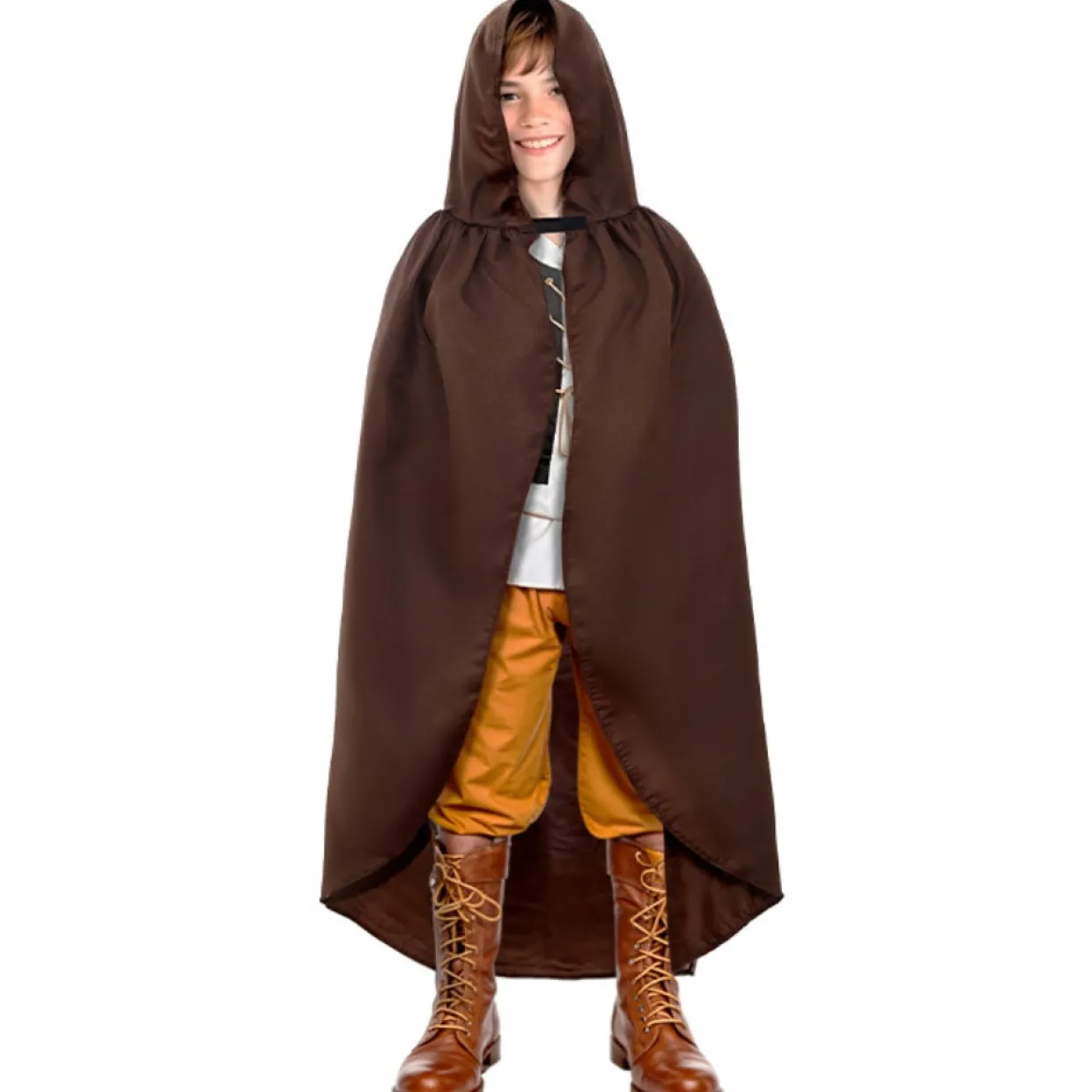 Capa Medieval Marrón con Capucha infantil