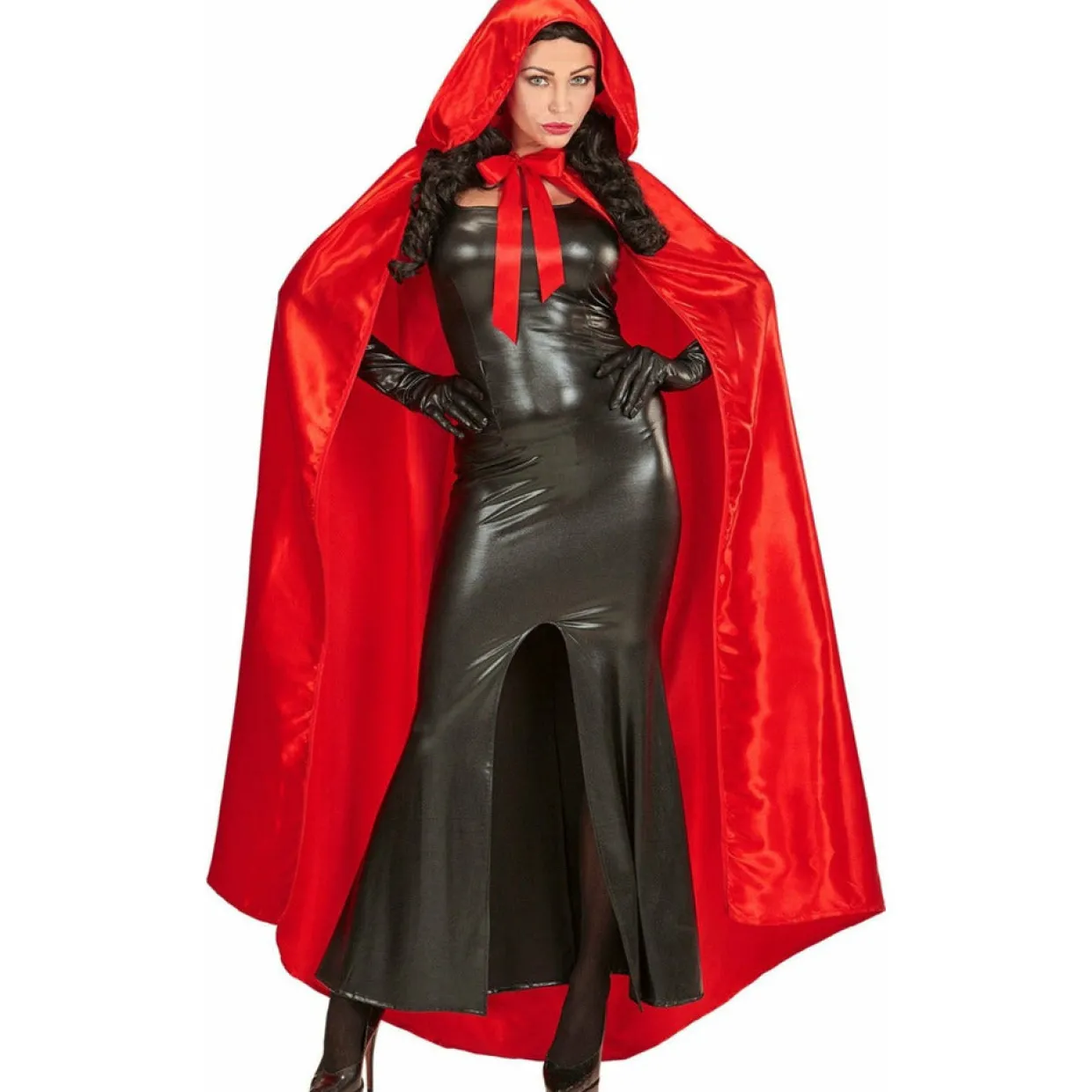 Capa Roja Capucha Raso