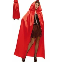 Capa Roja Capucha Satén