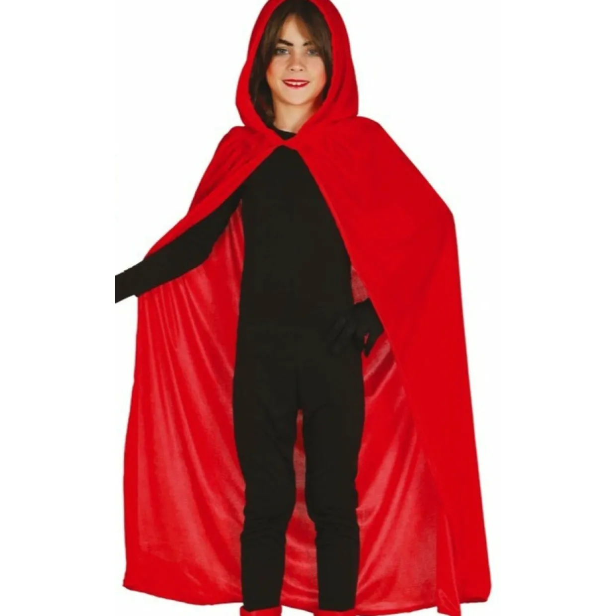 Capa Roja con Capucha Terciopelo infantil