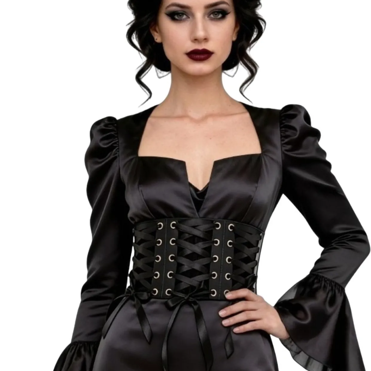 Corset Negro con Cintas