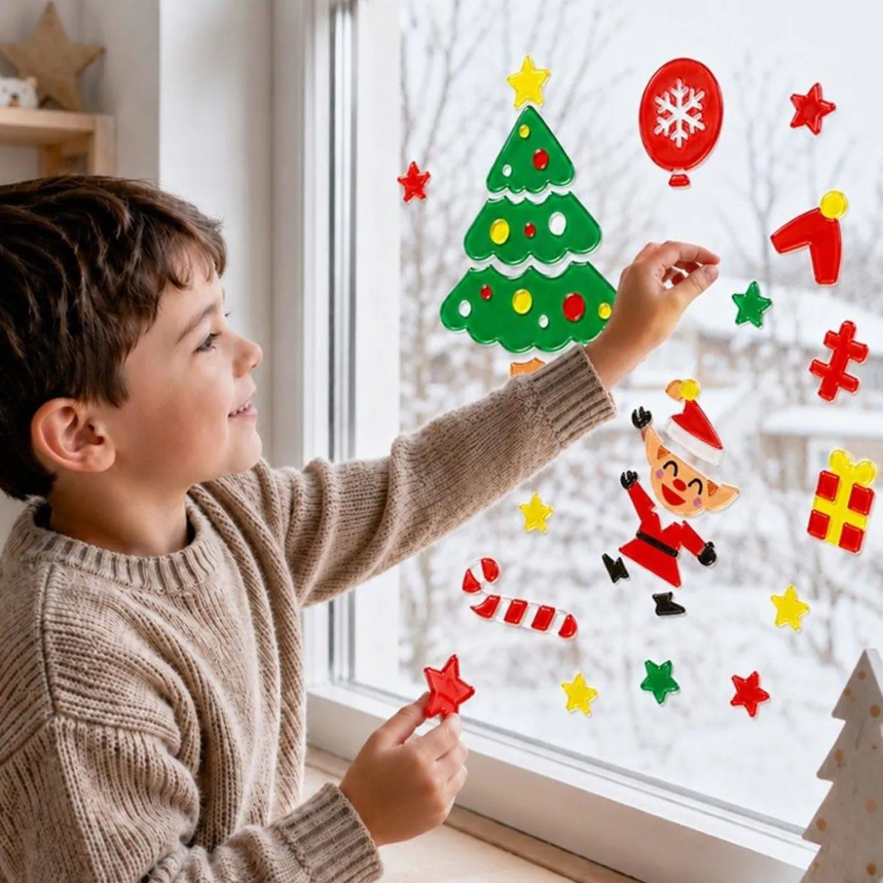 Decoración de Gel Elfos Navideños