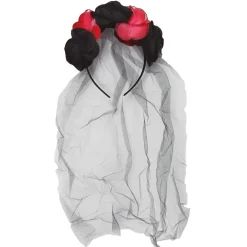 Diadema de Catrina Bicolor con Velo
