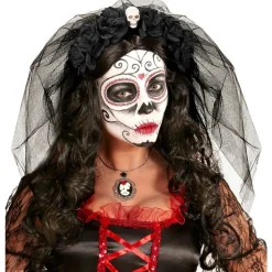 Diadema de Catrina Calavera con Velo