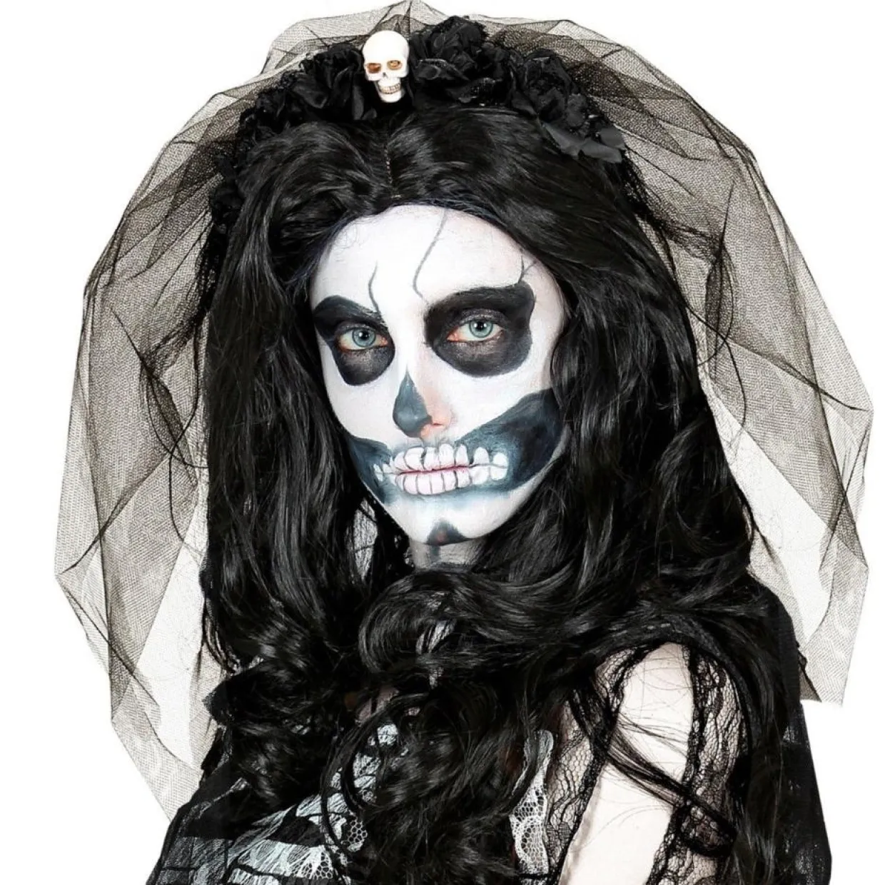 Diadema de Catrina Calavera con Velo