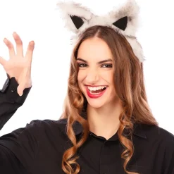 Diadema de Orejas de Lobo Gris