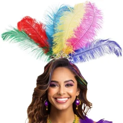 Diadema de Plumas Arcoíris