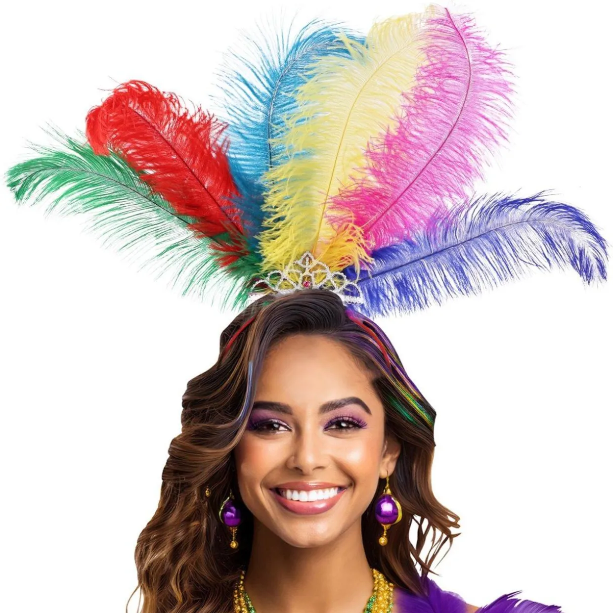 Diadema de Plumas Arcoíris