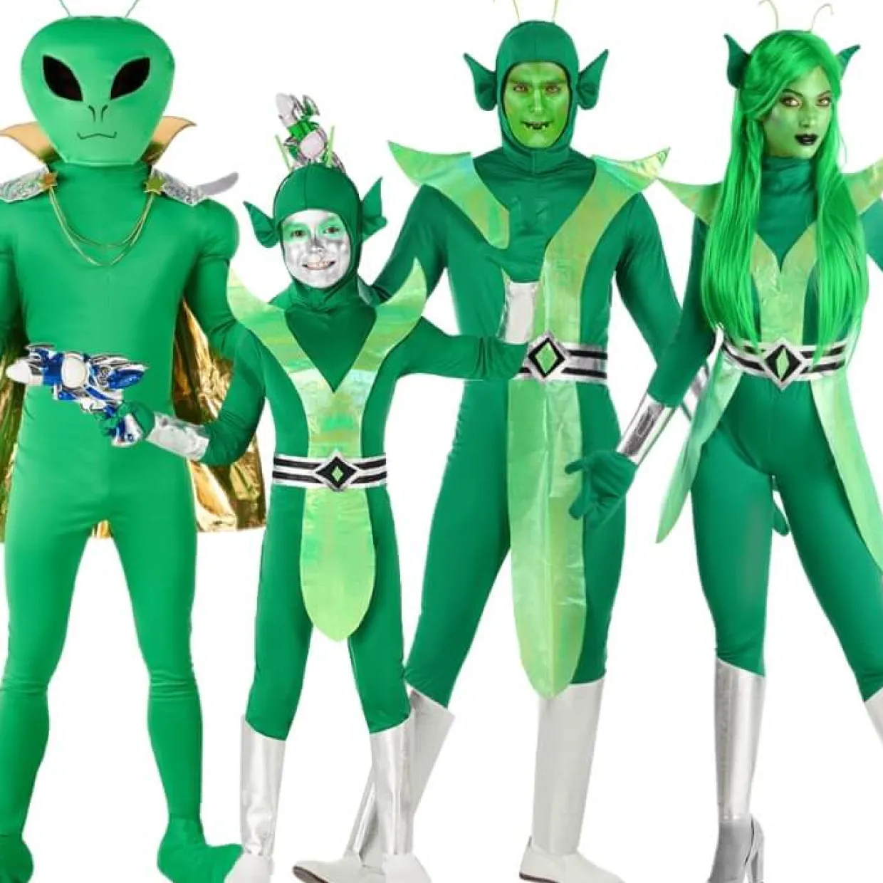 Disfraces en grupo de Alien Verdes