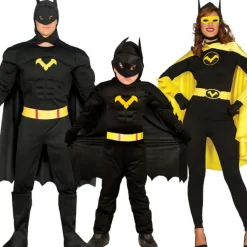 Disfraces en grupo de Batman y Batgirl