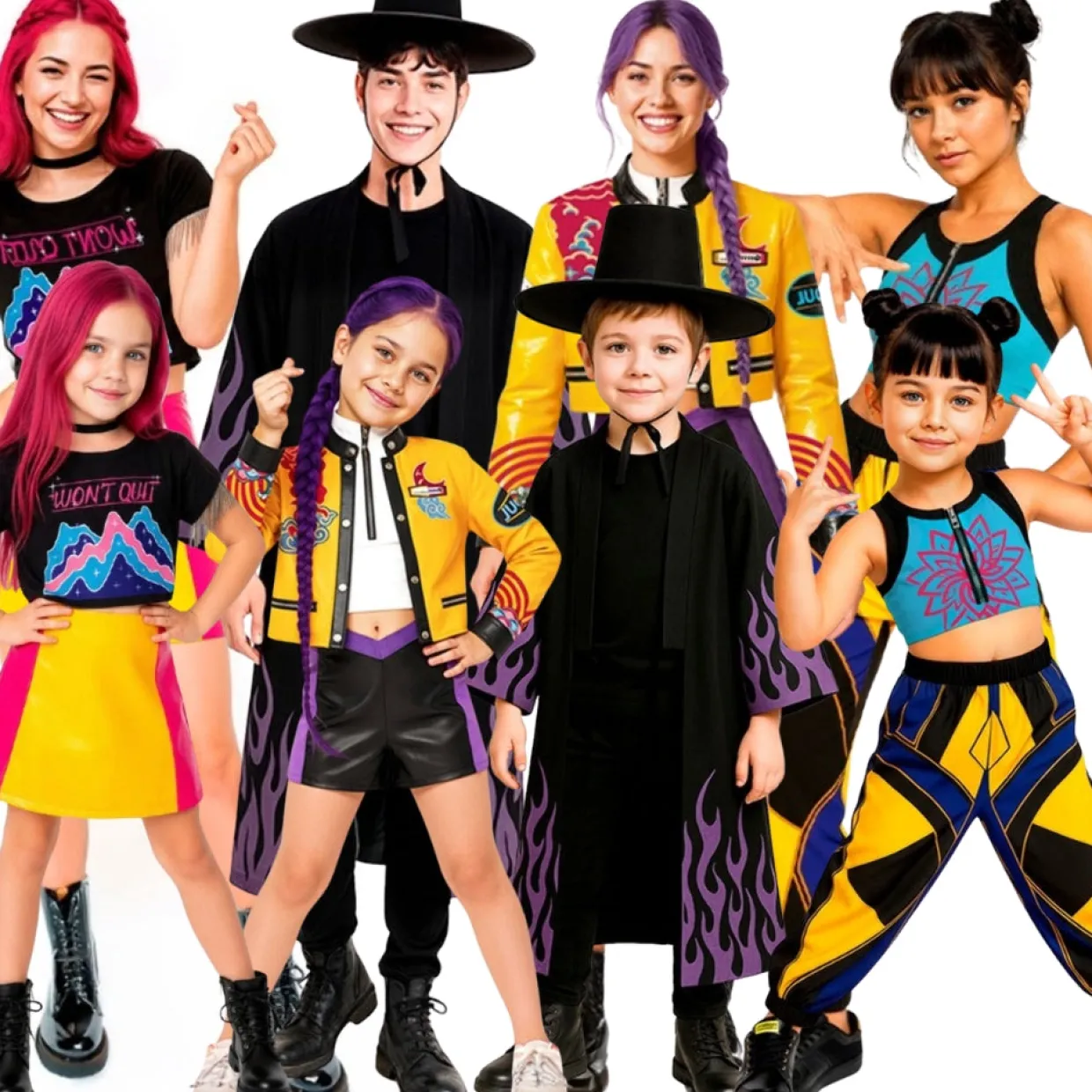 Disfraces en grupo de Cantantes K-Pop Coloridos