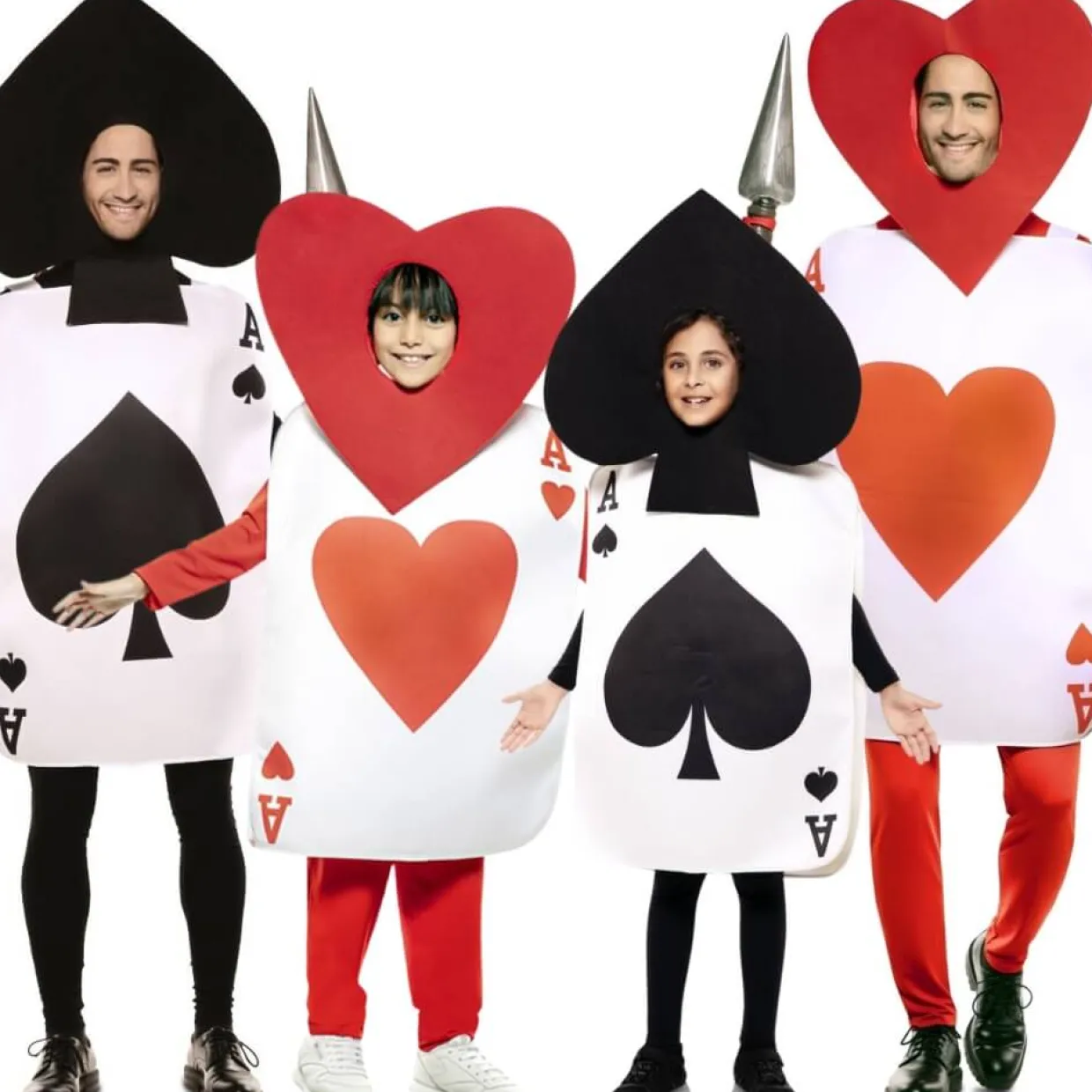 Disfraces en grupo de Cartas Corazones y Picas