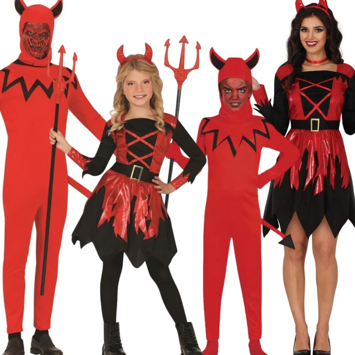 Disfraces en grupo de Diablos Guerreros