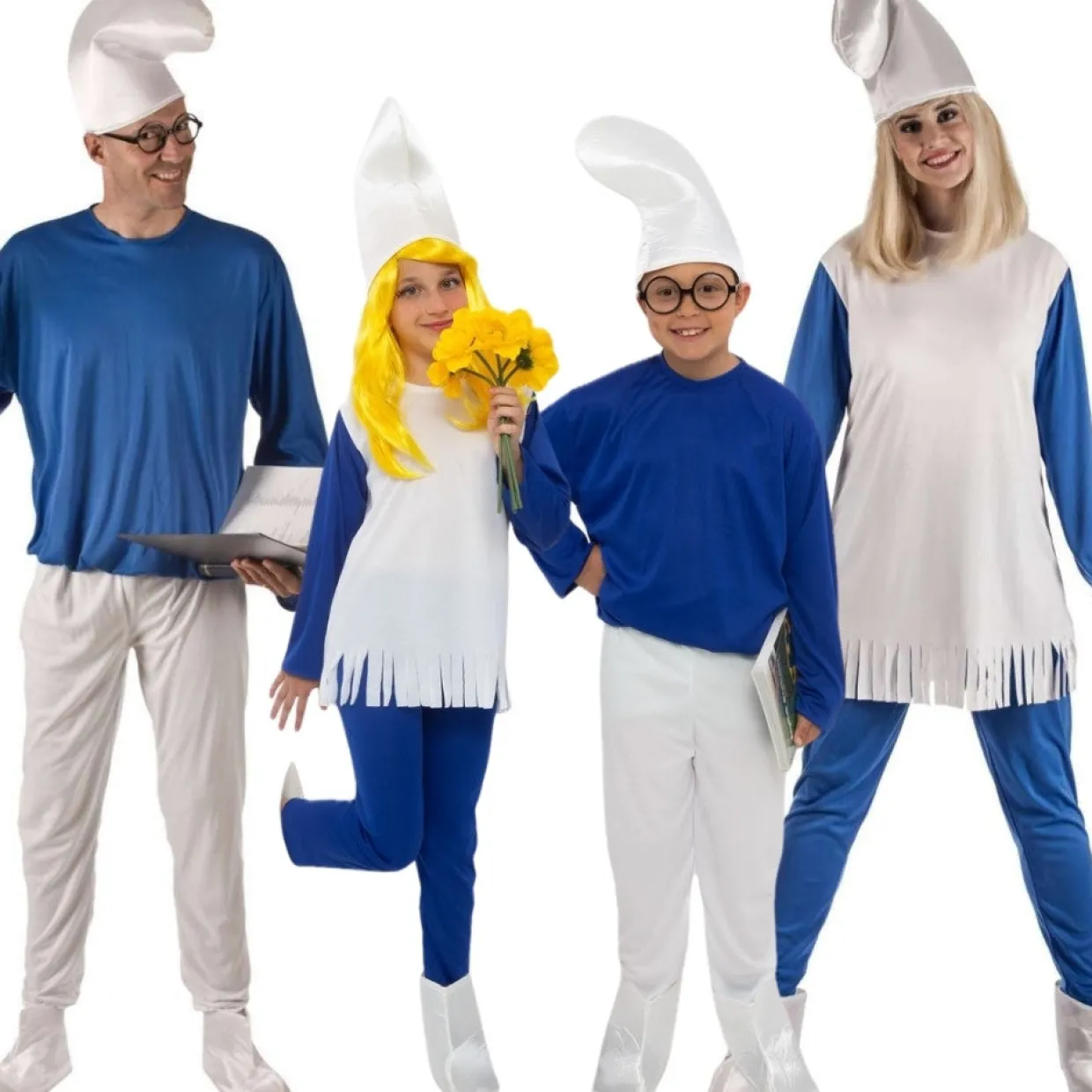 Disfraces en grupo de Duendes Azules Patucos