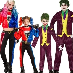 Disfraces en grupo de Harley y Joker Crazy