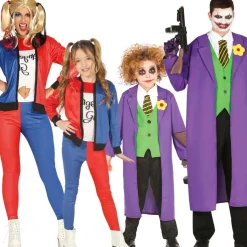 Disfraces en grupo de Harley y Joker