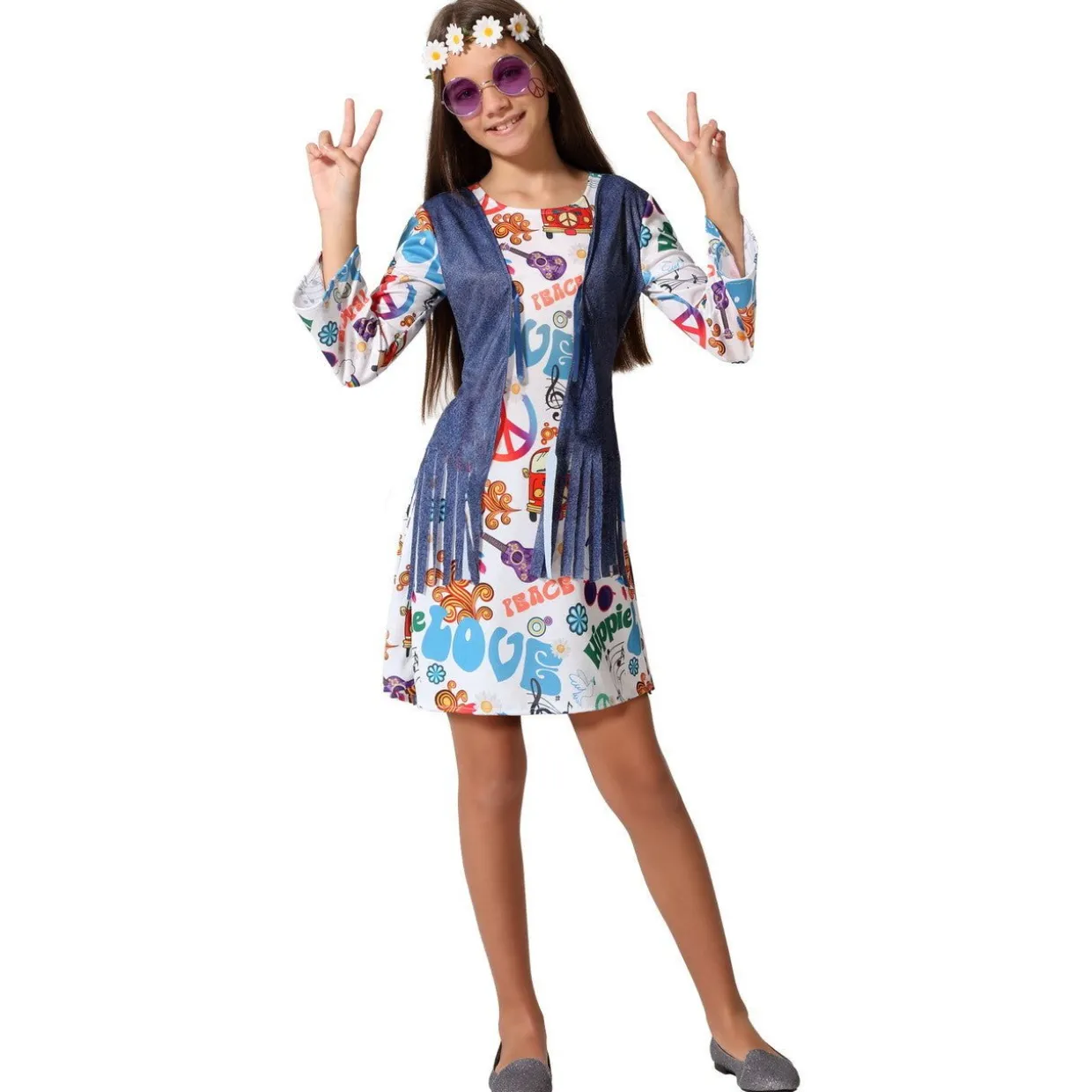 Disfraces en grupo de Hippies Multicolor