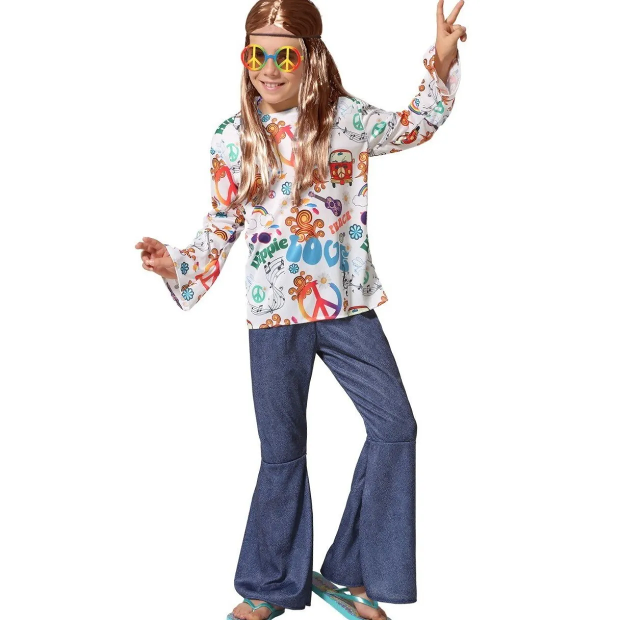 Disfraces en grupo de Hippies Multicolor