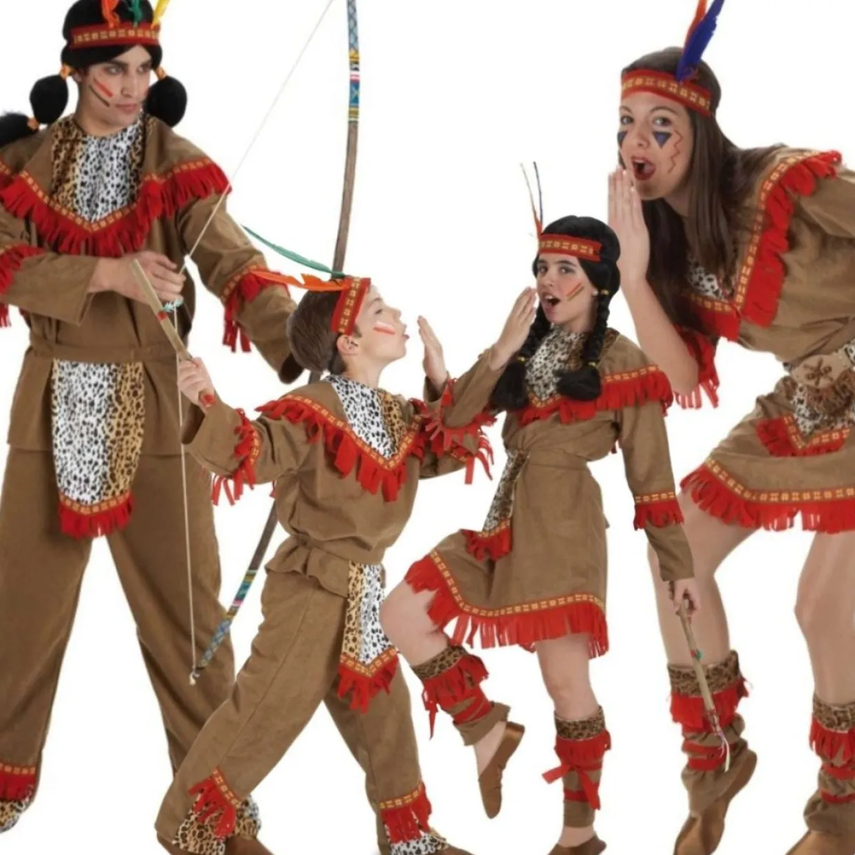 Disfraces en grupo de Indios Comanches