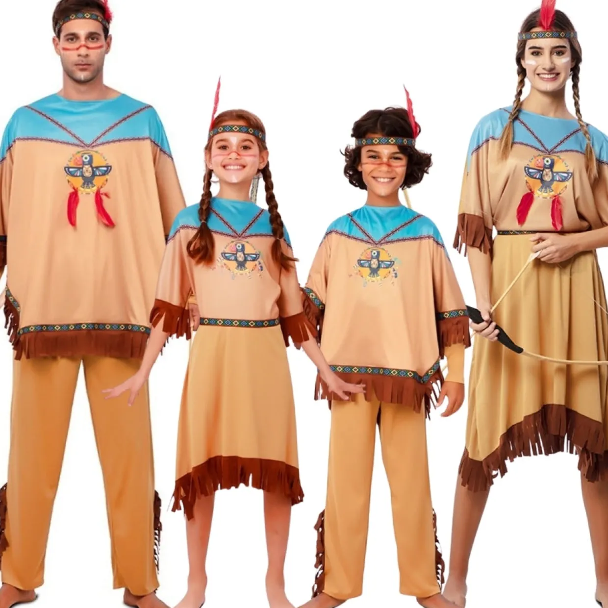 Disfraces en grupo de Indios Makah