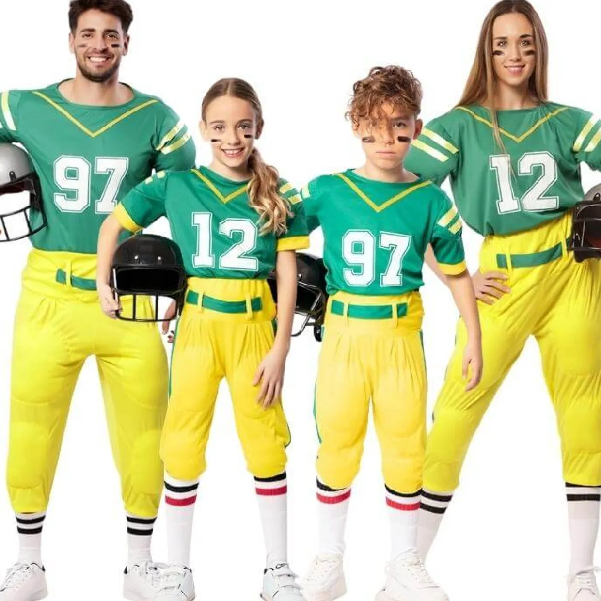 Disfraces en Grupo de Jugadores de Rugby Verdes