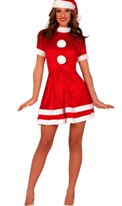 Disfraces en Grupo de Papá y Mamá Noel Rojos