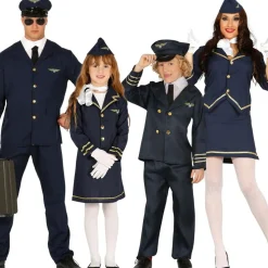 Disfraces en grupo de Pilotos y Azafatas