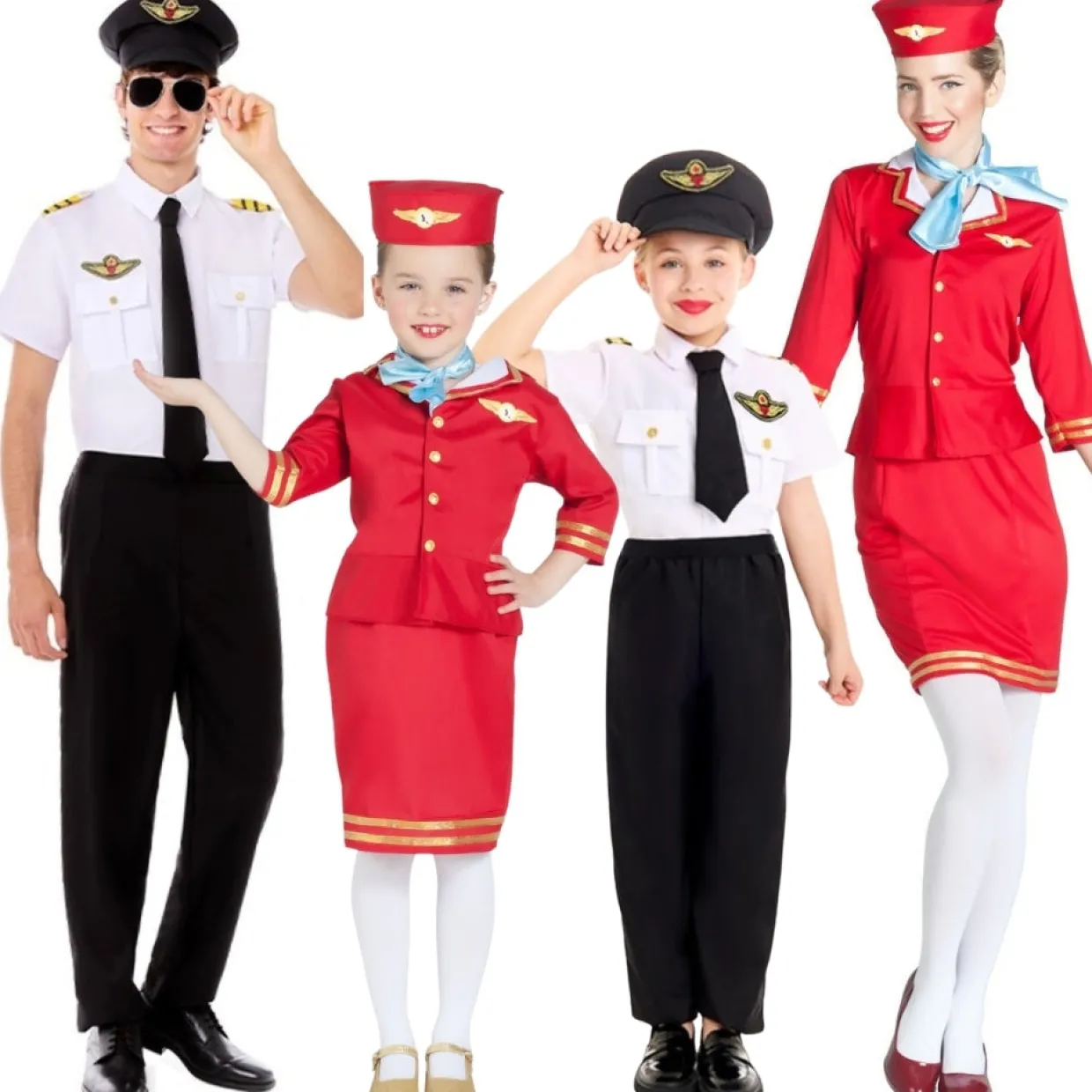 Disfraces en grupo de Pilotos y Azafatas Oficiales