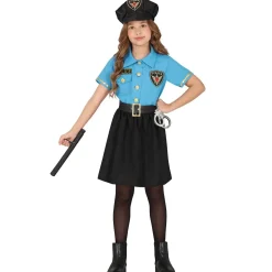 Disfraces en grupo de Policías Oficiales Azules