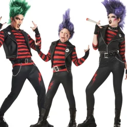 Disfraces en grupo de Rockeros Punkys