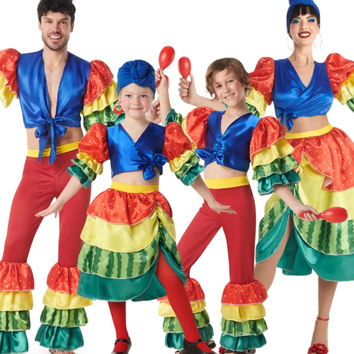 Disfraces en grupo de Rumberos Multicolor