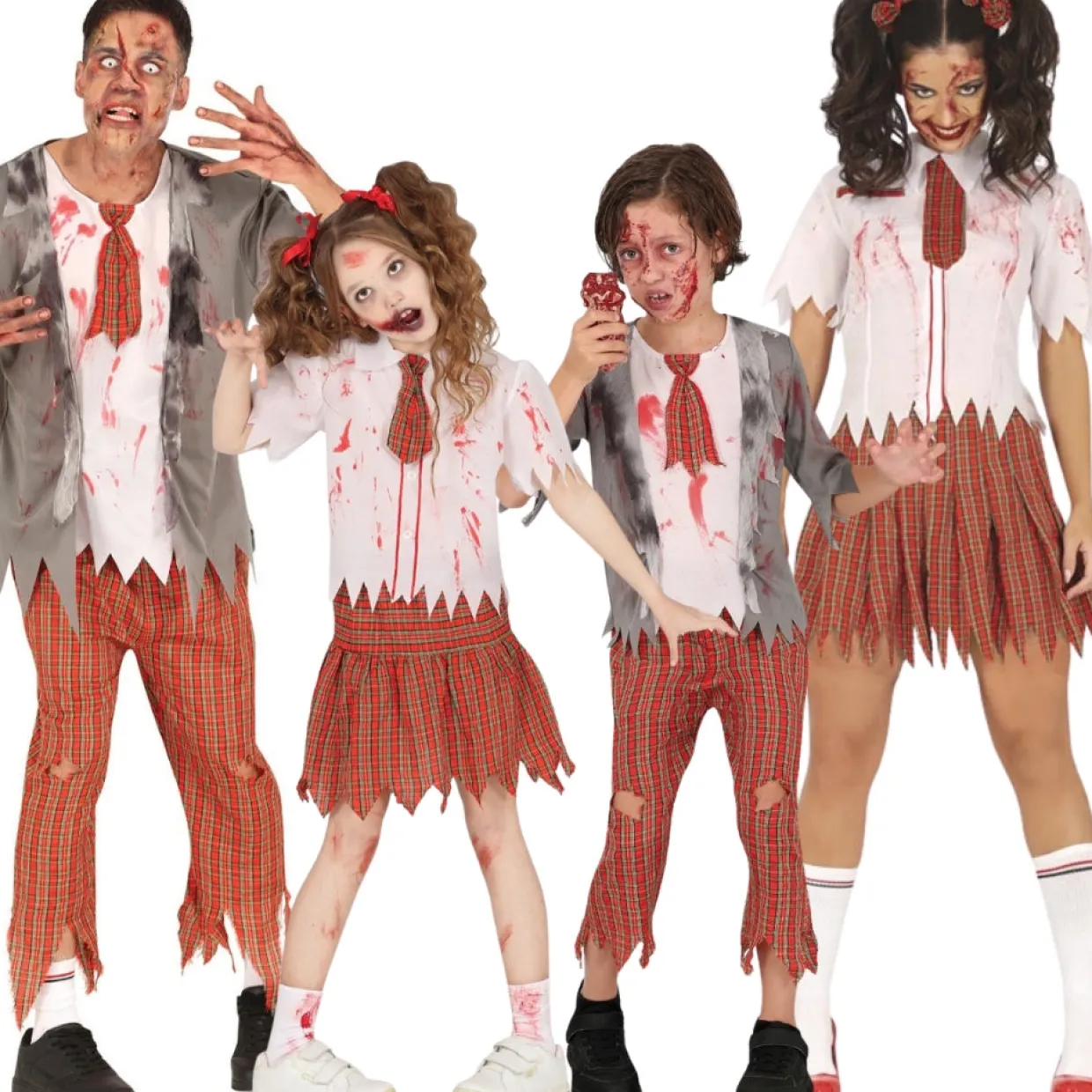 Disfraces en Grupo de Zombies Colegiales