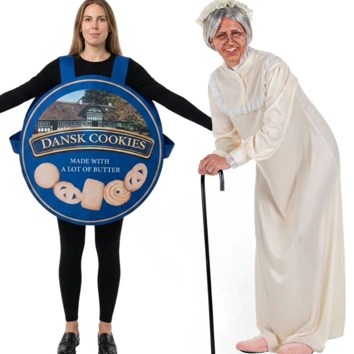 Disfraces en Pareja de Abuela y Caja de Galletas