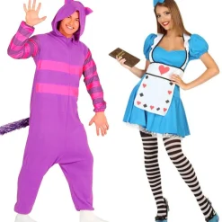 Disfraces en pareja de Alicia y Gato Cheshire
