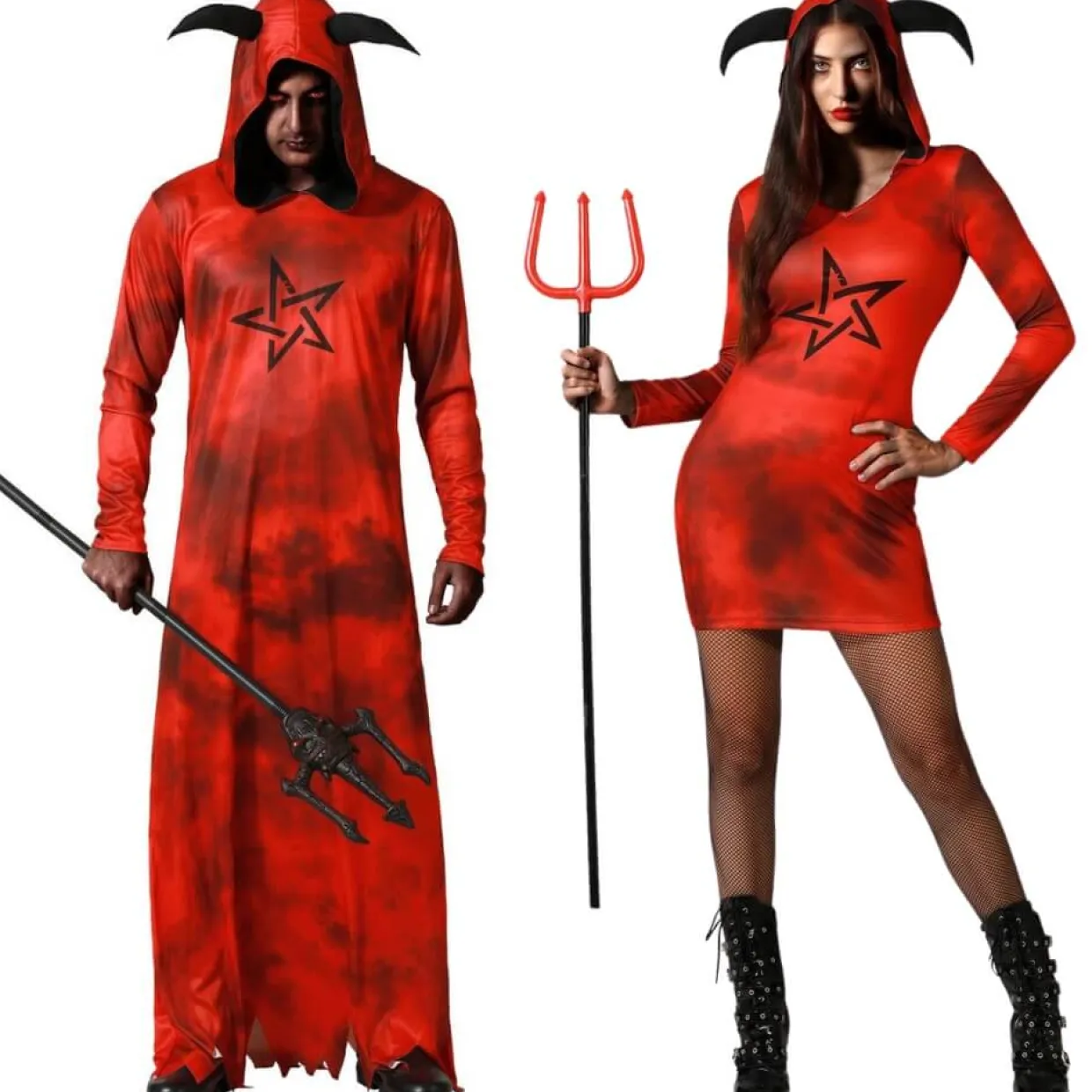 Disfraces en pareja de Diablos Estrella