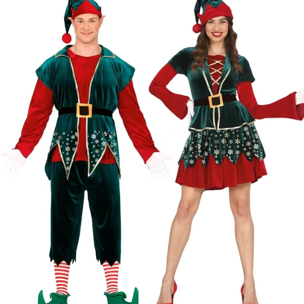 Disfraces en pareja de Elfos Copos