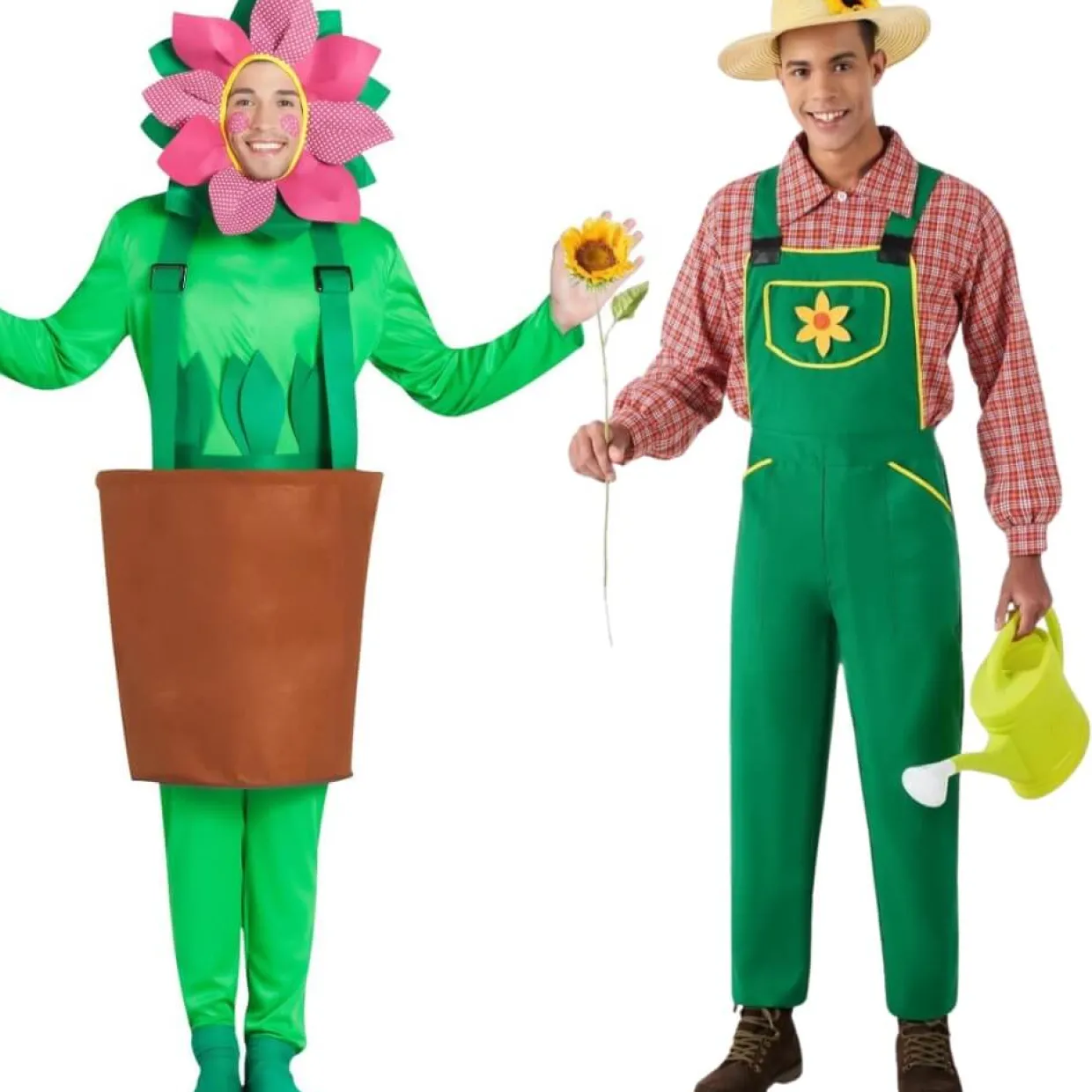 Disfraces en pareja de Jardinero y Maceta con Flor